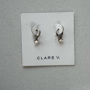 Clare V Mini Star Hoops Sterling Silver NWT Sold Out